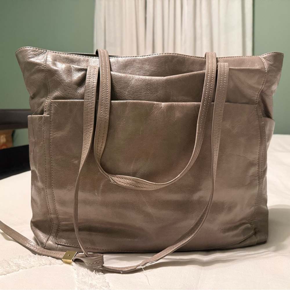HOBO Gray Leather Tote